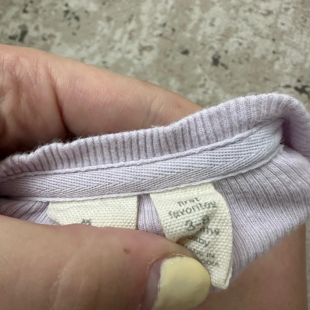 Baby Gap Girl Purple Ribbed Footie Size 3-6 Months